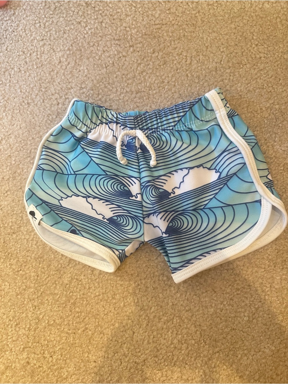 George Hats Blue Wave Print Swim Trunks